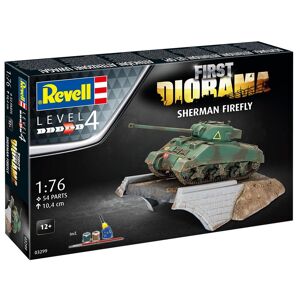 Revell First Diorama Set - Sherman Firefly Modelkampvogn Militær Køretøjer Modelbyggesæt