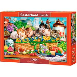 Castorland Puslespil - Napping Kittens - 1000 Brikker Blandet Puslespil