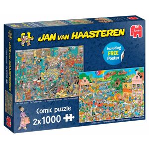 Legbilligt.dk Jan Van Haasteren 2 x 1000 Brikker - Music Shop&Holiday Jitters Jan Van Haasteren Puslespil