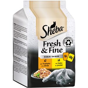 72x50g Fresh & Fine Kylling & Kalkun i sauce Sheba kattemad