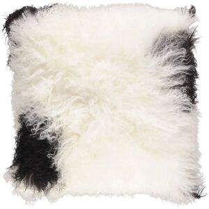 Natures Collection Cushion of Tibetan Sheepskin 40x40 cm - White/Black Mix