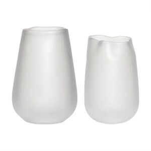 Hübsch Bow Vase glas hvid s/2 ø16 x h23 cm ø19 x h27 cm