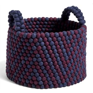 HAY Bead Basket With Handle Ø: 40 cm - Burgundy Chevron