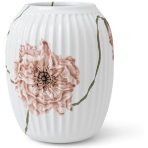 Kähler Hammershøi Poppy Vase H: 21 cm - Hvid m. Deko