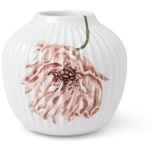 Kähler Hammershøi Poppy Vase H: 13 cm - Hvid m. Deko