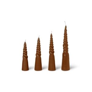 Ferm Living Twisted Candles Set of 4 H: 25 cm - Amber OUTLET