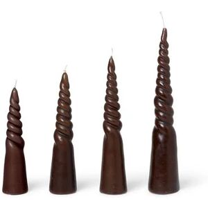 Ferm Living Twisted Candles Set of 4 H: 25 cm - Brown OUTLET