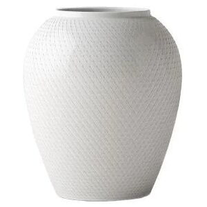 Lyngby  Porcelæn Lyngby Rhombe Vase H: 25 cm - Hvid