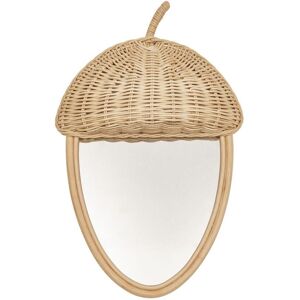 OYOY Mini OYOY Acorn Rattan Wall Mirror L: 49 cm - Nature