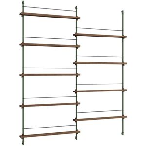 Moebe Magazine Shelving 188x162 cm - Smoked Oak/Pine Green