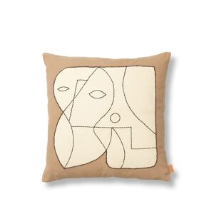 Ferm Living Figure Cushion 50x50 cm - Dark Taupe/Off-White