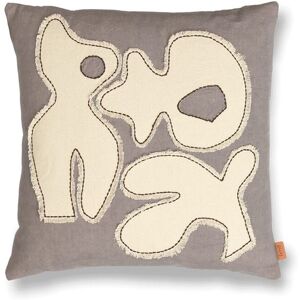 Ferm Living Figure Cushion 50x50 cm - Dark Taupe/Off-White