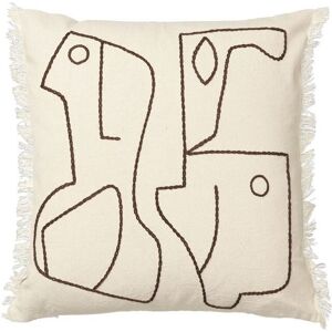 Ferm Living Figure Cushion 50x50 cm - Off-White/Coffee