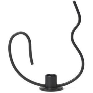 Ferm Living Valse Candle Holder Low H: 18,4 cm - Black