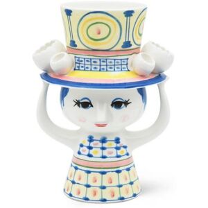 Bjørn Wiinblad Lady with Hat Vase H: 20,5 cm - Blå