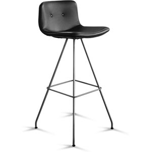 Bent Hansen Primum Bar Stool High SH: 79 cm - Zenzo 2 207 Black Leather/Stainless Steel