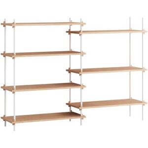 Moebe Shelving System Medium/Double 115x162 cm - White/Oak