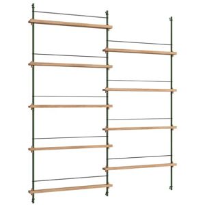 Moebe Magazine Shelving 188x162 cm - Oak/Pine Green