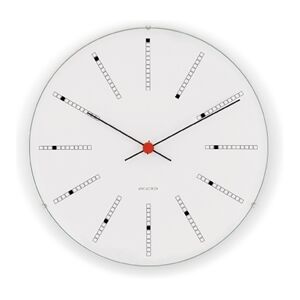 Arne Jacobsen Clocks Arne Jacobsen Bankers Vægur Ø: 12 cm - Hvid/Sort/Rød