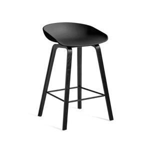 HAY AAS 32 Bar Chair Low SH: 65 cm - Black Lacquered Oak/Black Powder Coated Steel