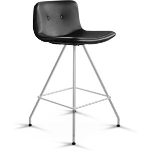 Bent Hansen Primum Bar Stool Low SH: 65 cm - Zenzo 2 207 Black Leather/Stainless Steel