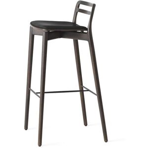 Vipp 485 Cabin Bar Stool SH: 75 cm - Dark Oak w/ Black Leather UDSTILLINGSMODEL OUTLET