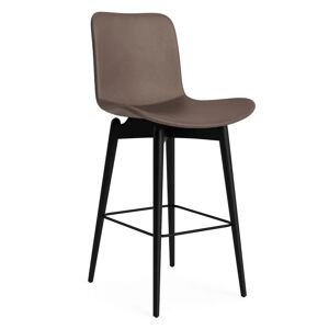 NORR11 Langue Bar Chair Low SH: 65 cm - Black Beech/Dunes Dark Brown 21001