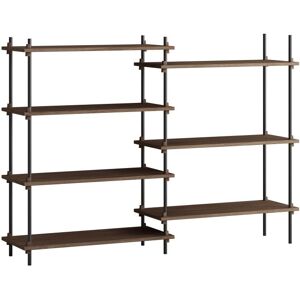 Moebe Shelving System Medium/Double 115x162 cm - Smoked Oak/Black