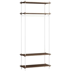 Moebe Shelving System Open Wardrobe 200x85 cm - Smoked Oak/White