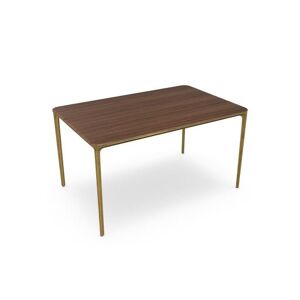 SOVET Slim Rectangular 140x90 cm - Burnished Brass/Wood Canaletto Walnut