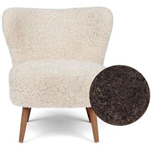 Natures Collection Emily Lounge Chair in New Zealand Sheepskin B: 60 - Cappuccino/Walnut