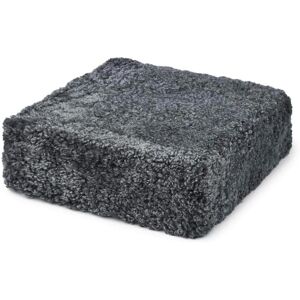 Natures Collection Square Seat Pouf New Zealand Sheepskin 42x42 cm - Graphite