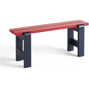 HAY Weekday Bench Duo B: 111 cm - Wine Red Benchtop/Steel Blue Frame