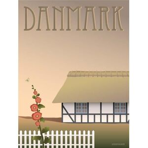 VisseVasse Plakat 50x70 cm Danmark Bondehuset OUTLET