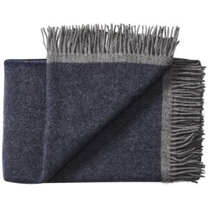 Silkeborg Uldspinderi Alrø Plaid 140x240cm - Grey Navy OUTLET