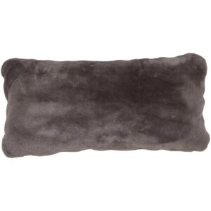 Natures Collection Moccasin New Zealand Sheepskin Cushion 28x56 cm - Dark Grey