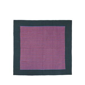 Hübsch Twist Bedspread Stripe 260x260 cm - Petrol/Multicolour