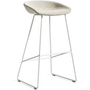 HAY AAS 39 About A Stool Full Upholstery SH: 75 cm - White Powder Coated Steel/Coda 100