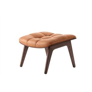 NORR11 Mammoth Ottoman Leather H: 37 cm - Mørkbejdset/Dunes Cognac 21000 OUTLET