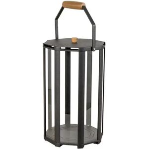 Cane-line Outdoor Lightlux Lanterne m. Hank Lille H: 41 cm - Lava Grey Aluminium/Teak