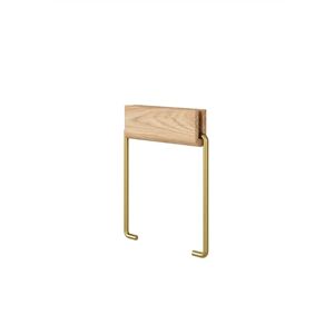 Moebe Toilet Roll Holder H: 14 cm - Oak/Brass