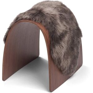 Natures Collection Sheep Stool Cover New Zealand Sheepskin Long Wool Large - Taupe