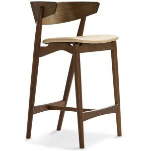 Sibast Furniture No 7 Bar Stool SH: 65 cm - Smoked Oak / Spectrum Honey Leather