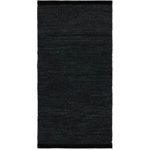 Rug Solid Leather Rug 65x135 cm - Black OUTLET