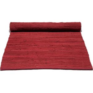 Rug Solid Cotton Rug 65x135 cm - Rosewood Red OUTLET