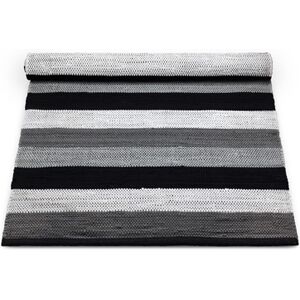 Rug Solid Cotton rug 75x200 - Black/Grey/White Striped OUTLET