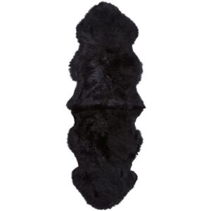 Natures Collection New Zealand Sheepskin Rug Long Wool 180x60 cm - Black