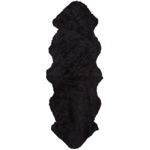Natures Collection New Zealand Sheepskin Rug Short Wool Curly 180x60 cm - Black
