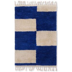 Ferm Living Mara Knotted Rug S 80x120 cm - Bright Blue/Off-White