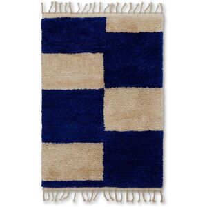 Ferm Living Mara Knotted Rug L 120x180 cm - Bright Blue/Off-White